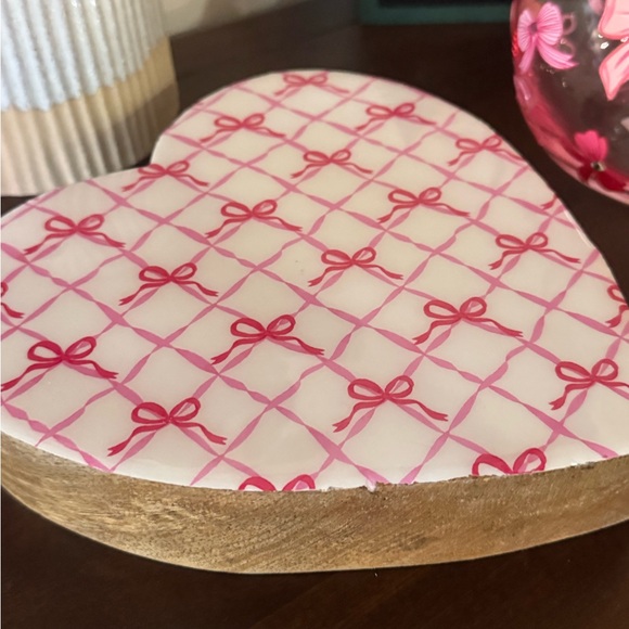 Shabby chic Pink bow heart valentines decor - Picture 2 of 4